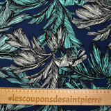 Cotton palm tree print with navy background