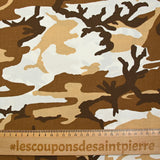 Algodón estampado camuflaje marrón y blanco