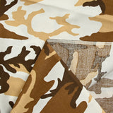 Algodón estampado camuflaje marrón y blanco