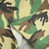 Satén de algodón elastano camuflaje beige y verde