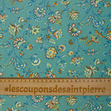 Claudia crepe de chine, sea green background