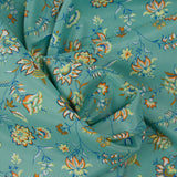 Claudia crepe de chine, sea green background