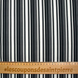 Navy and white striped printed cotton