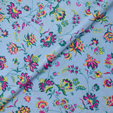 Crêpe de chine Claudia fond bleu