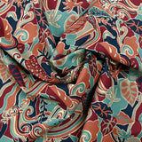 Coton liberty ® Elea Sun marron et bleu marine au mètre