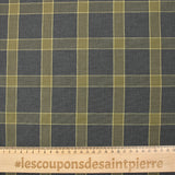 Flanelle de coton tartan kaki fond anthracite