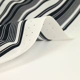Navy and white striped printed cotton