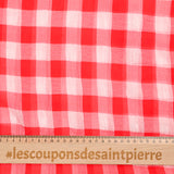 Mousseline de polyester à carreaux rouge et blanc