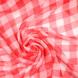 Mousseline de polyester à carreaux rouge et blanc