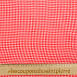 Mousseline de polyester à petits carreaux rouge et blanc