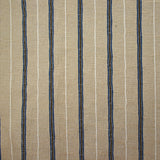 Coton doupionné effet seersucker rayé marron et marine fond beige