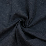 Coton doupionné effet seersucker chiné marine et gris