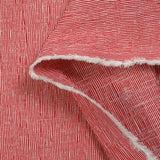 Coton doupionné effet seersucker rayé 1 mm blanc et rouge