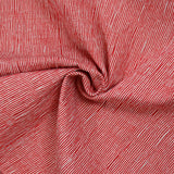 Coton doupionné effet seersucker rayé 1 mm blanc et rouge