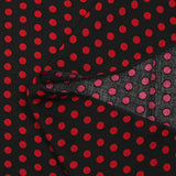 Viscose imprimée à pois 8mm rouge fond noir