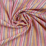 Lin viscose tissé-teint rayé multicolore