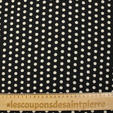 Viscose imprimée à pois 8mm écru fond noir