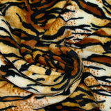 Polaire doudou imprimée tigre marron