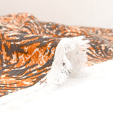 Crécon Viscose Lurex Print Wild Grey and Burnt Orange