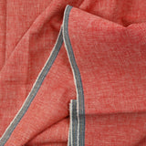 Chambray de coton et lin rouge