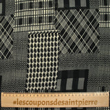 Printed Mousseline Motif in black and ecru mosaic