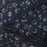 Printed Mousseline Satin Strip Alphabet Sea background