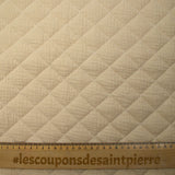 Double gaze matelassée double face beige et blanc cassé au mètre