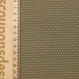 Jersey de coton tissé-teint rayé pointillé olive fond taupe