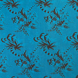 Maille de viscose satinée imprimée Versailles fond bleu turquoise