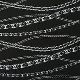 Maille de viscose satinée imprimée en chaîne fond noir
