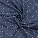 Jersey de coton imprimé écrous fond bleu denim