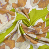 Viscose Crepe Peony Peony Background Anise verde