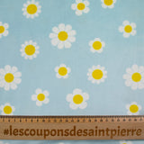 Velvet jersey Nicky prints Marguerite Fond Ciel