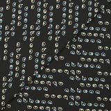 Cotton jersey pop bubbles print yellow and blue black background