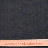 Cotton jersey with leaf liana print on navy background
