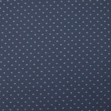 Cotton jersey printed trio of polka dots on navy background