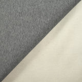 Molleton de coton gris moyen chiné envers écru