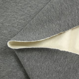 Molleton de coton gris moyen chiné envers écru
