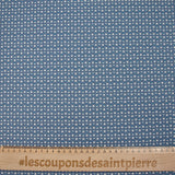 Cotton jersey printed circles and half-moons cart blue background