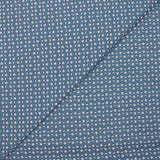 Cotton jersey printed circles and half-moons cart blue background