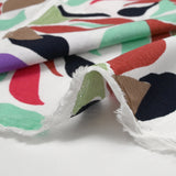 Crépon de viscose imprimé palette florale fond blanc
