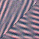 Cotton jersey printed red polka dots with navy circle and white background