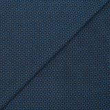 Black and petrol geometric star printed cotton jersey