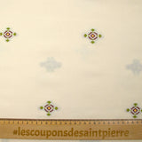 Coton tissé-teint jacquard Mirza vert et lie de vin fond écru