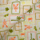 Double-sided quilted gauze Faro white background by the meter