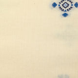 Coton tissé-teint jacquard Mirza bleu fond écru