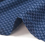 Cotton jersey printed with checkerboard lines, dark blue background