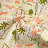 Double-sided quilted gauze Faro white background by the meter