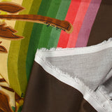 Brown palm tree print cotton with ecru background