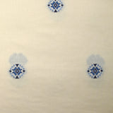 Coton tissé-teint jacquard Malina bleu fond écru